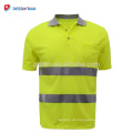 High Visibility Orange 100% Polyester Vogel Auge Benutzerdefinierte Logo Plain Dry Fit Reflektierende Sicherheit Polo T-shirts Mit Reflexstreifen